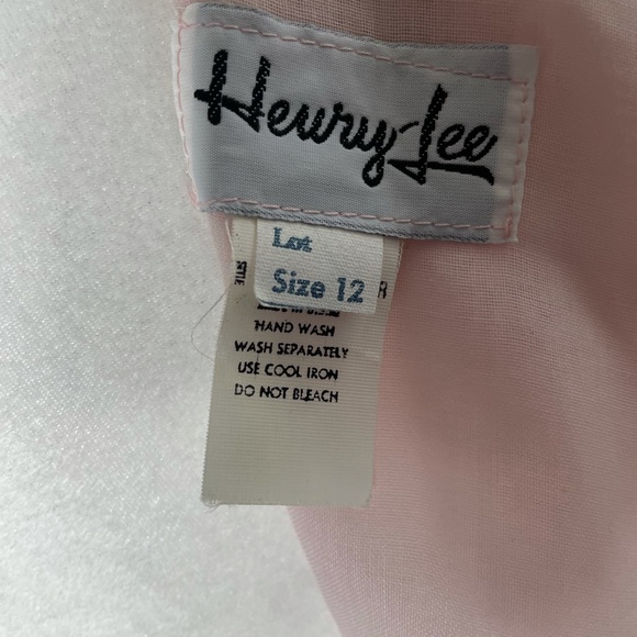 Vtg.. 70’s Henry Lee Sheer Pink Shift Dress sz. 12 - Picture 4 of 7
